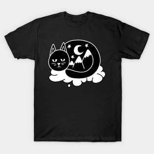 Black Cat Nature Night T-Shirt